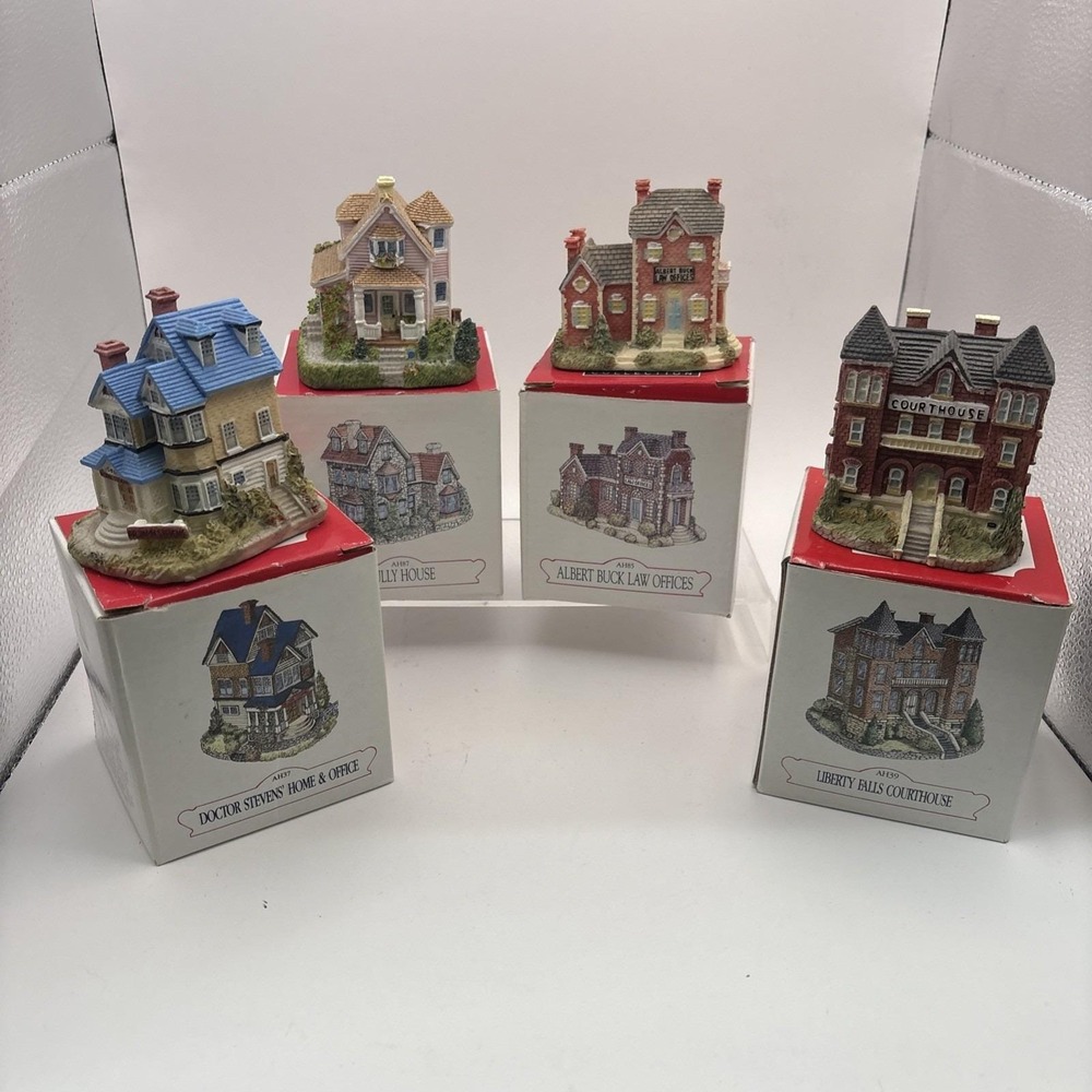 Vtg~Liberty Falls~The Americana Collection~Lot of 4~AH85 AH87 AH39 AH37~IOB